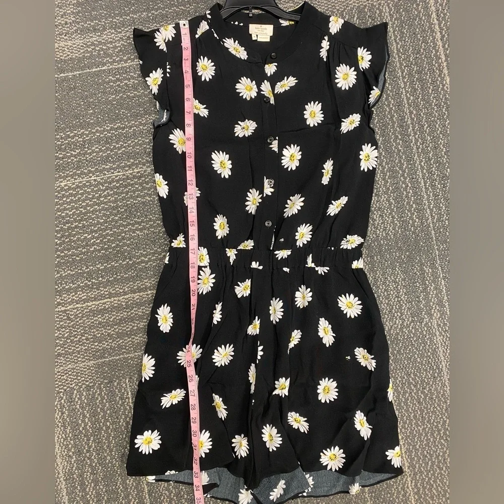 Kate Spade Daisy Dot Crepe Button Down Romper Size 8